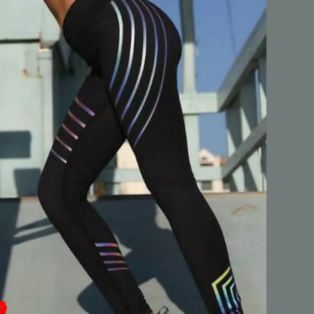 Hologram black yoga gym fitness workout pants - Picture 2 of 4